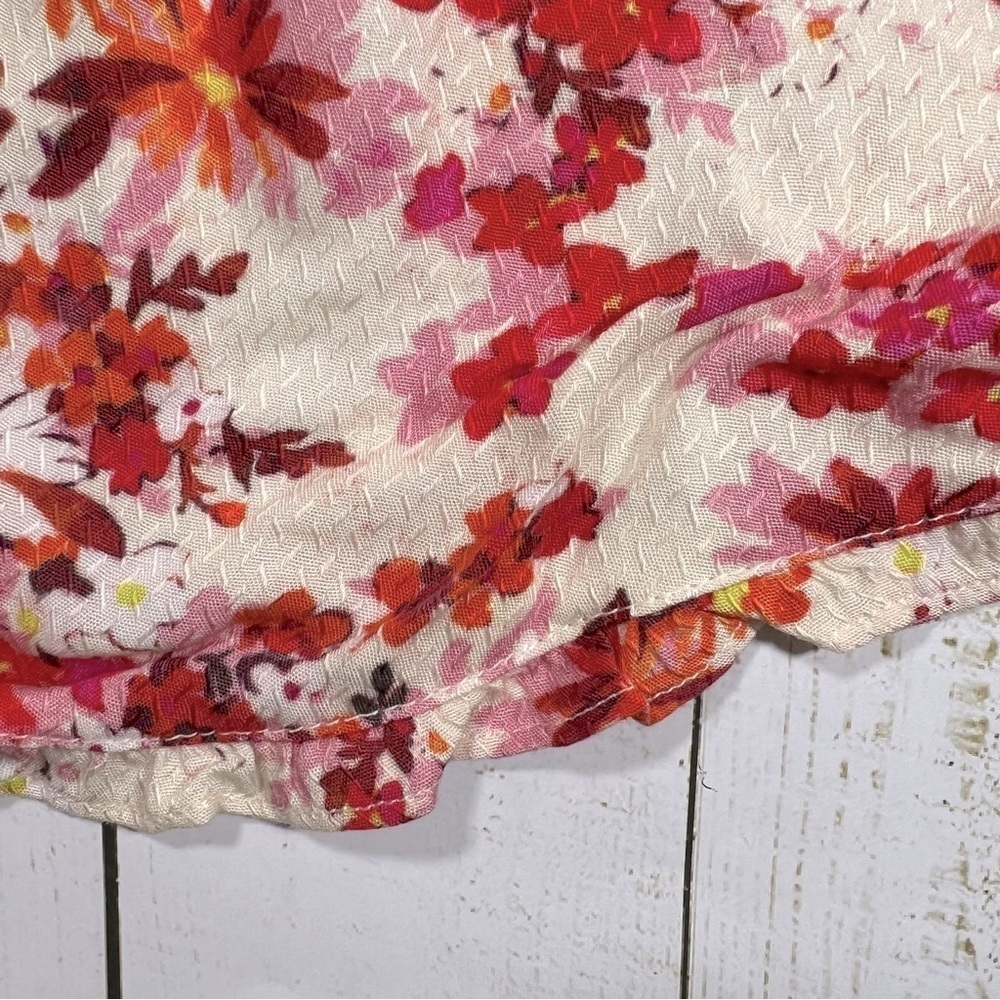 Bobi Black | Floral Ruffle Surplice Mini Dress | S - Picture 6 of 11